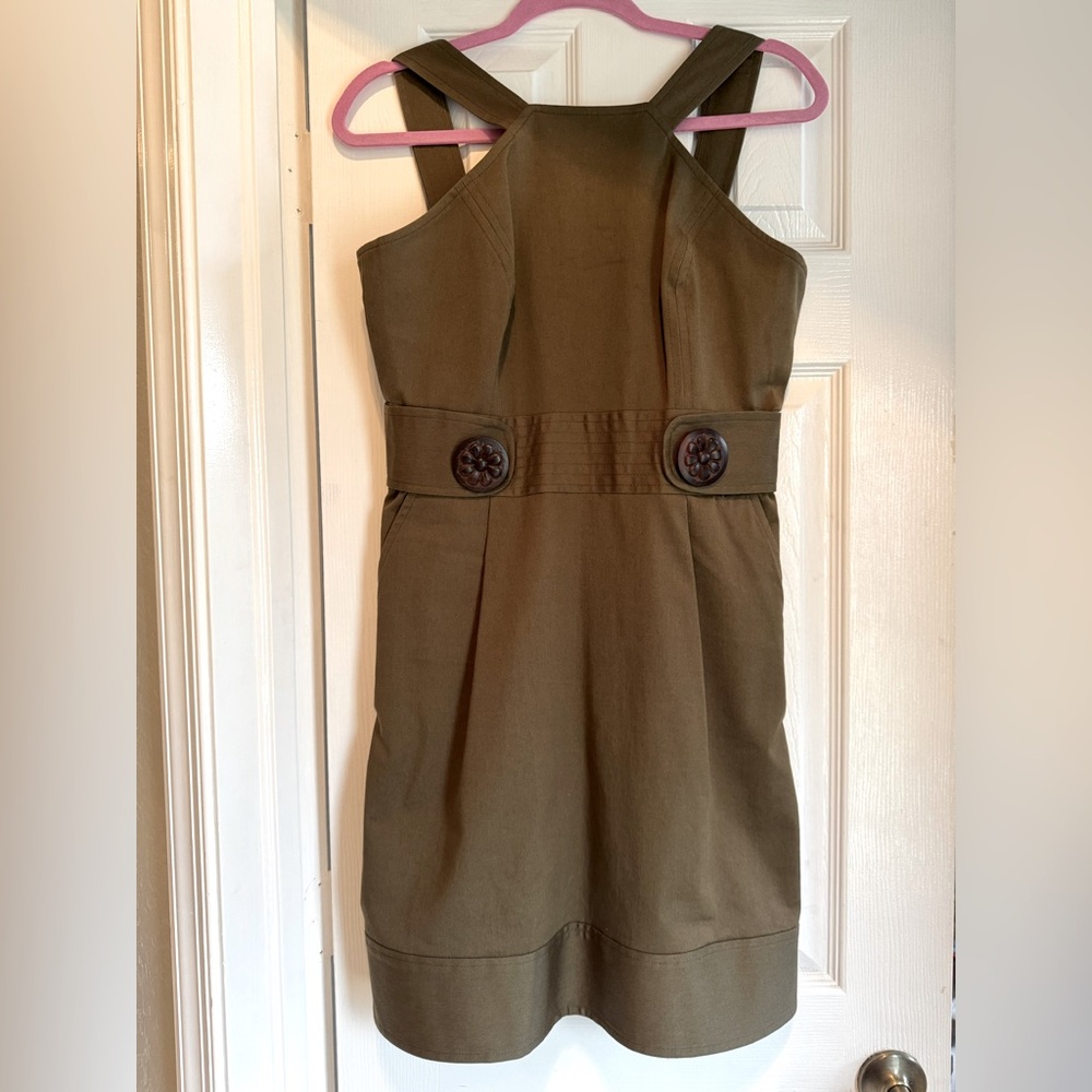 An Original Milly of New York olive green sleeveless like Jumper dress sz 10